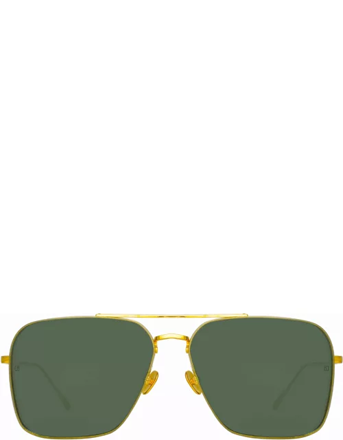 The Asher Asher Aviator Sunglasses in Yellow Gold Frame (C1)