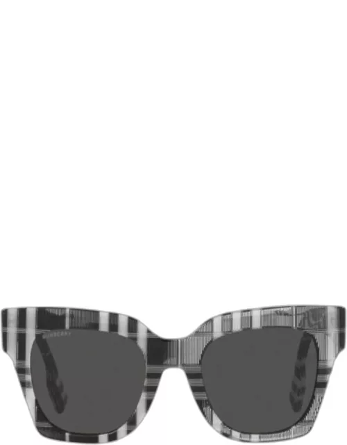 Burberry Check White/Black Kitty Women's Sunglasses 51m