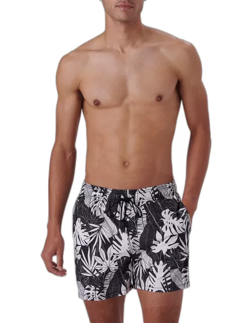 Men's Tropical Leaf-Print Swim Short