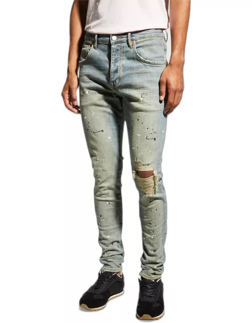 Men's Dropped-Fit Distressed Jean