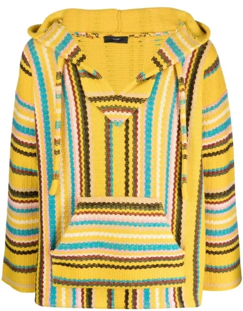Alanui stripe-detailing V-neck hoodie