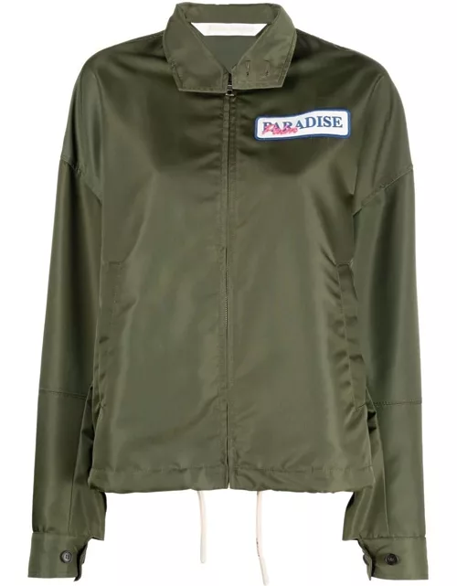 Palm Angels embroidered-logo zip-up jacket