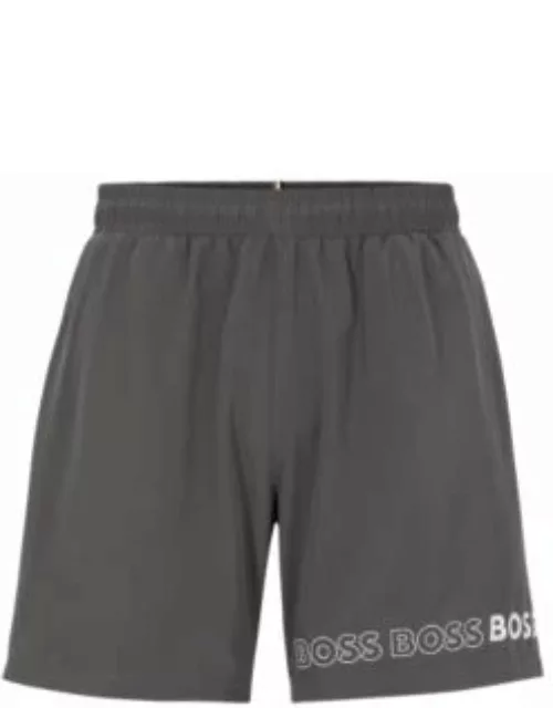 Swim shorts with repeat logos- Dark Grey Men's Swim Short