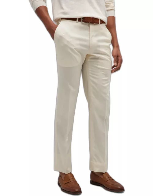 Men's Silk-Linen Solid Trouser
