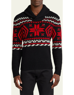 Men's Shawl Collar Cashmere-Knit Sweater