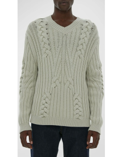 Men's Scott Cable-Knit Cotton-Blend Sweater