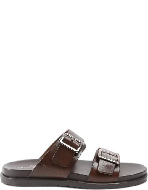 Men's Erasmo Double Buckle Leather Sandal