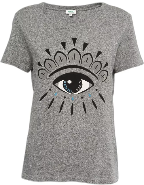 Kenzo Grey Eye Flocked Roundneck T-Shirt