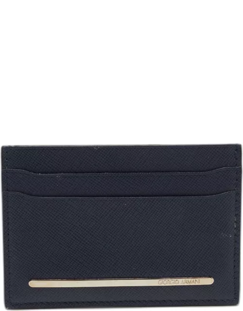 Giorgio Armani Navy Blue Leather Card Holder