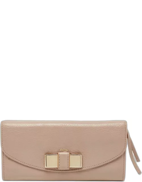 Chloe Beige Leather Lily Continental Wallet