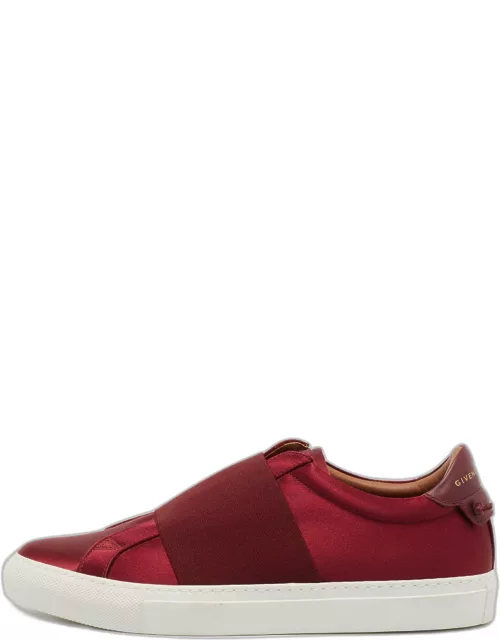 Givenchy Burgundy Satin and Elastic Band Slip On Sneaker