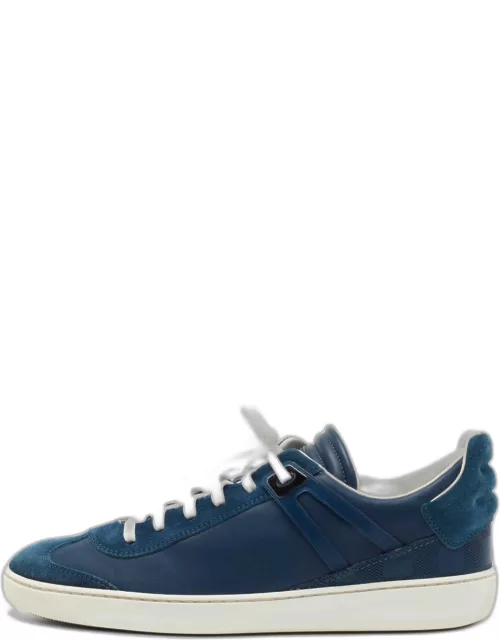 Louis Vuitton Blue Leather and Suede Low Top Sneaker