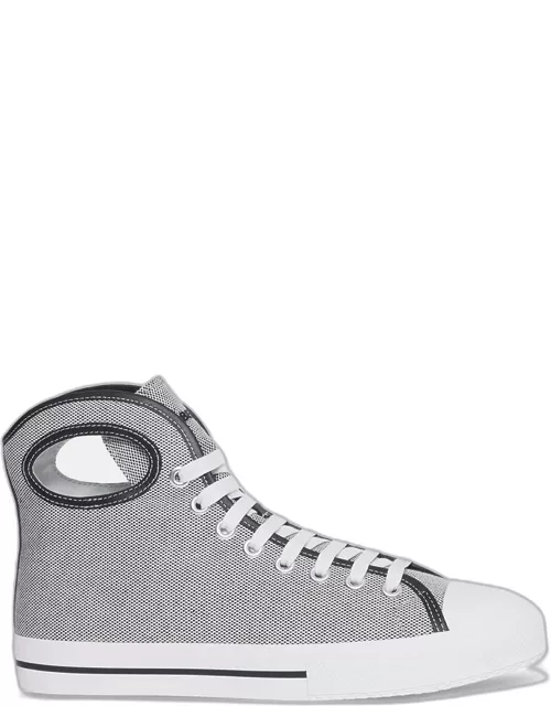 Burberry Black/White Canvas Porthole High Top Sneaker