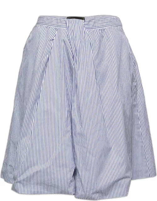 Dsquared2 Blue Striped Cotton Pleated Skirt