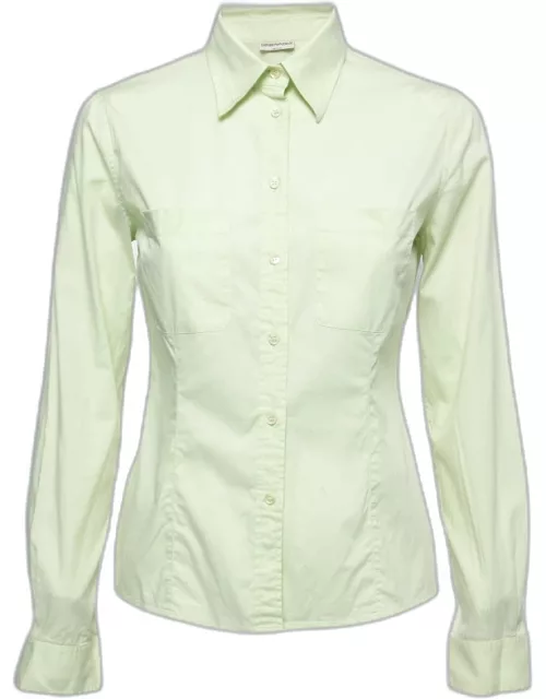 Emporio Armani Lime Green Cotton Button Down Shirt