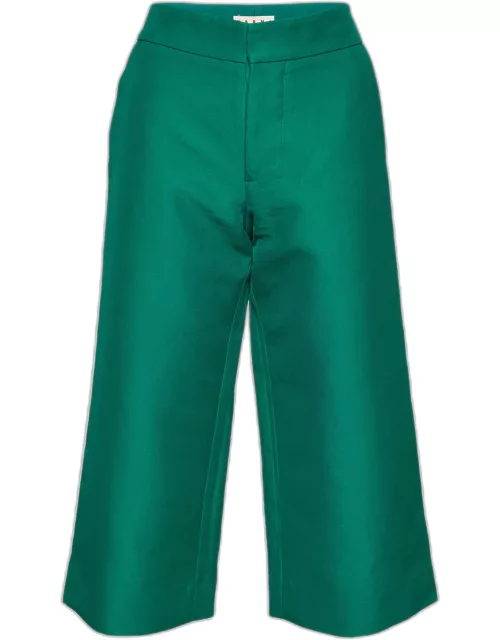 Marni Green Cotton Wide Leg Culottes