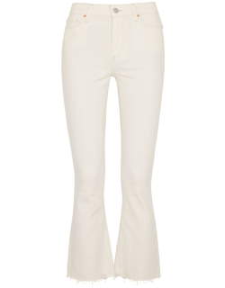 Paige Colette Cropped Flared Jeans - White
