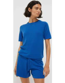 Blue Cotton-Cashmere T-Shirt