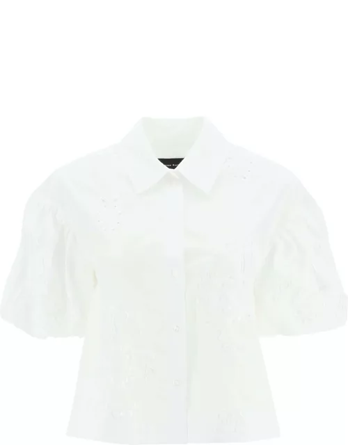 Simone Rocha Cropped Shirt With Embrodered Tri