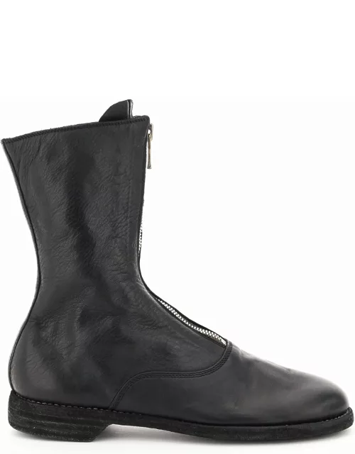 Guidi Front Zip Leather Ankle Boot