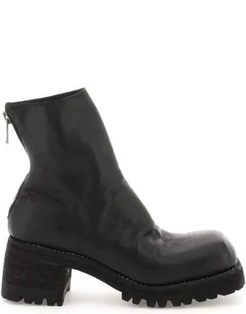 Guidi Leather Ankle Boots With Squared Toe