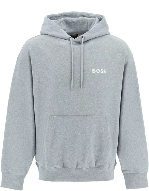 Hugo Boss Rubberized Logo Detail Hoodie