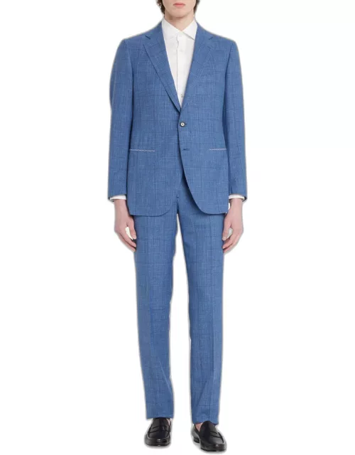 Men's Glen Plaid Wool-Blend Suit