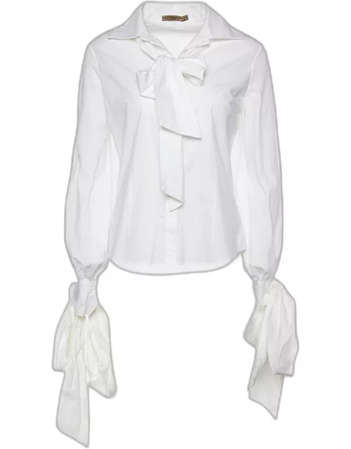 Alexander McQueen White Cotton Tie Detail Shirt
