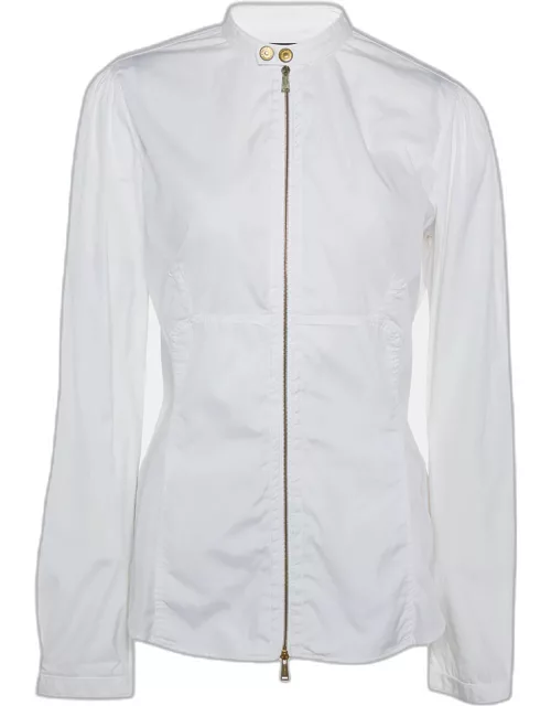 Dsquared2 White Cotton Zip Front Shirt