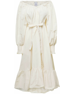 Patou White Tiered Maxi-dress In Polyester Woman