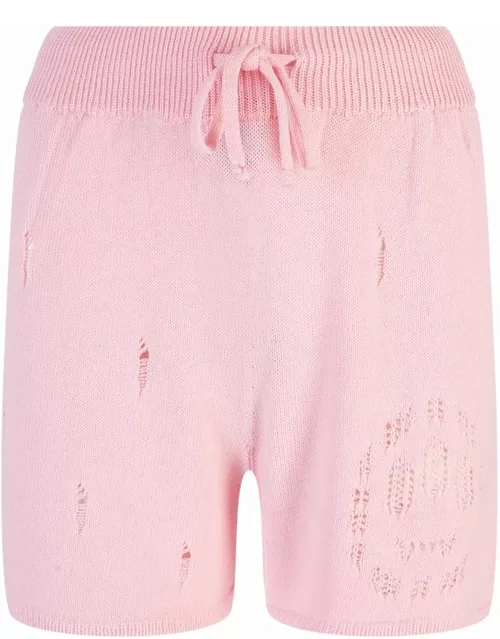 Barrow Pink Shorts With All-over Tear