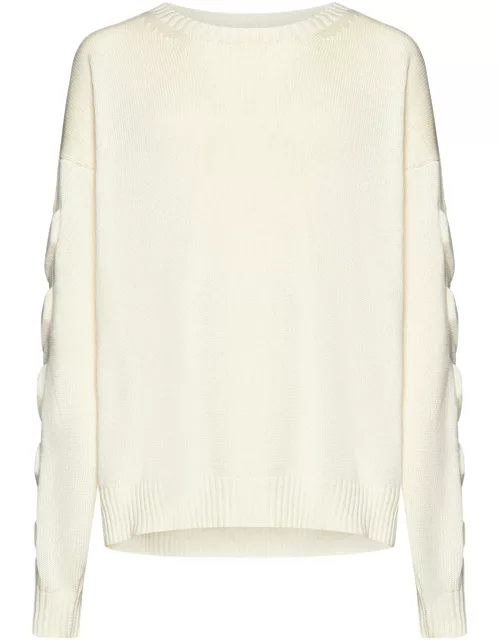 Off-White Cream Sweater With Embossed Detailing