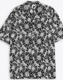 Sunflower Cayo Ss Shirt Black Shirt With Floral Embroidery Pattern - Cayo