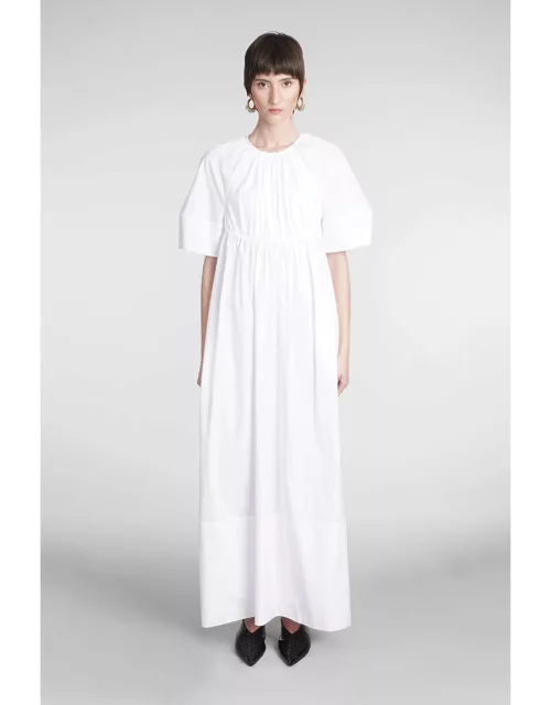 Jil Sander Dress In White Cotton