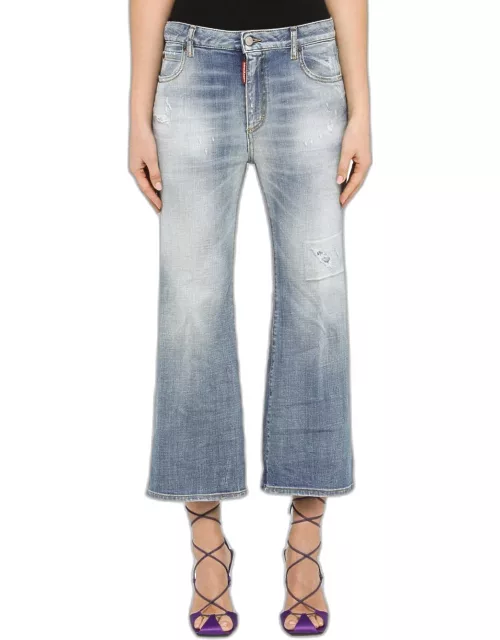 Dsquared2 Washed Blue Cropped Jean