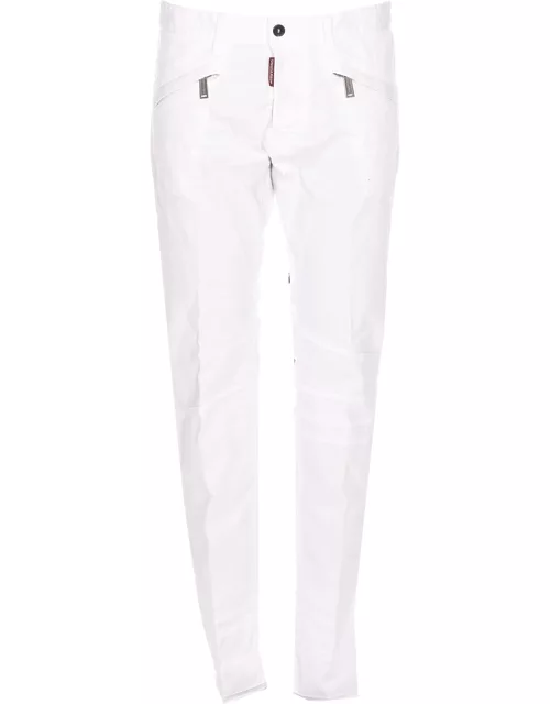 Dsquared2 White Stretch-cotton Trouser