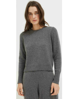 Grey Cropped Cashmere Sweater