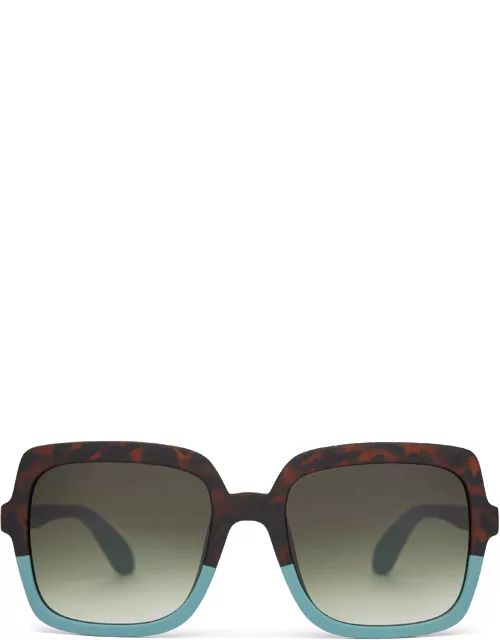 TOMS Women's Sunglasses Multi Traveler Athena Matte Blonde Tort Sage Steel Fade Frame And Green Grey Lens Sunglas