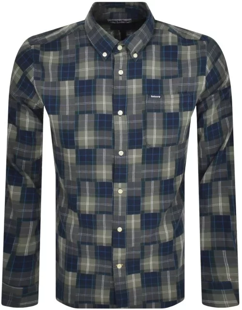 Barbour Patch Check Long Sleeve Shirt Blue