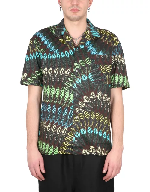 marcelo burlon county of milan aop feathers hawaii shirt