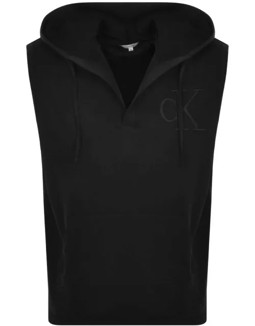 Calvin Klein Sleeveless Logo Hoodie Black