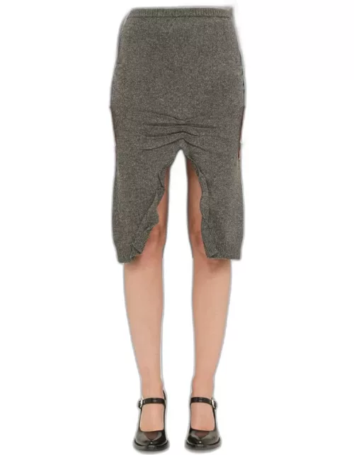 Grey knitted pencil skirt