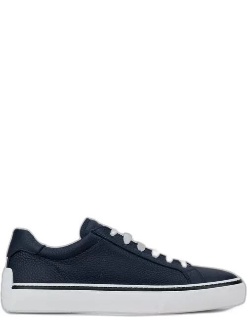 Men's Casetta Leather Low-Top Sneakers, Dark Navy