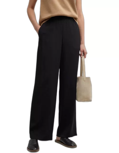 Perry Wide-Leg Stretch Silk Pant