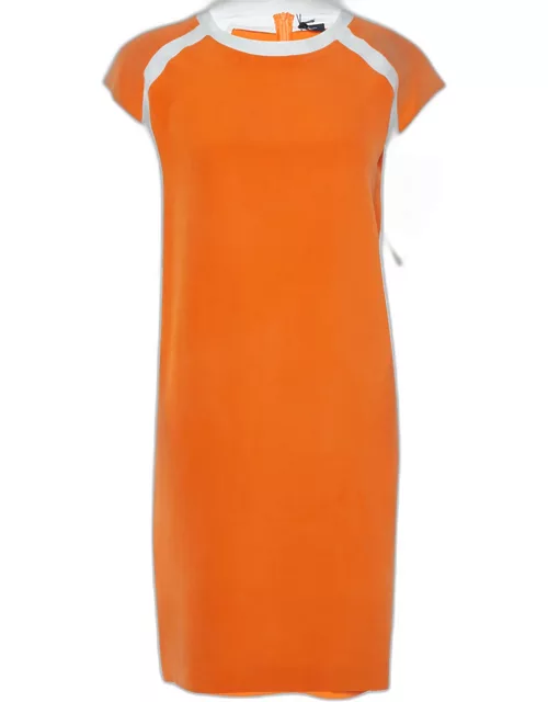 Joseph Orange Silk & Organza Detail Shift Dress