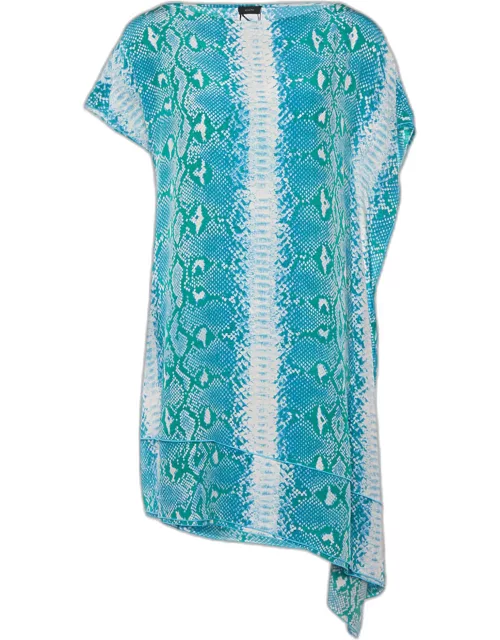 Joseph Blue Snake Printed Silk Shift Dress