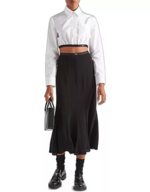 Crepe Midi Skirt