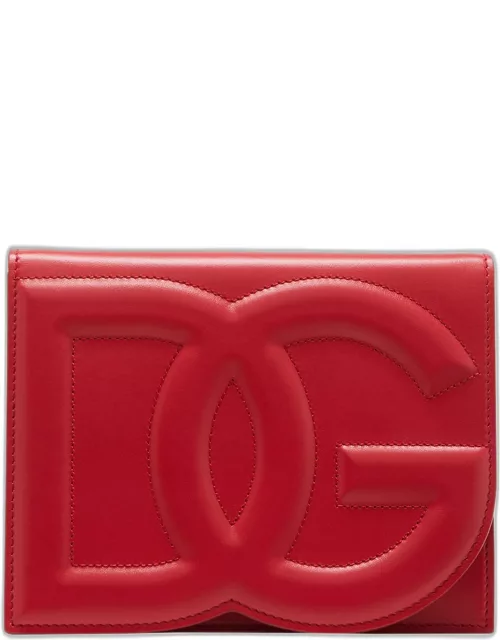 DG Logo Flap Leather Shoulder Bag