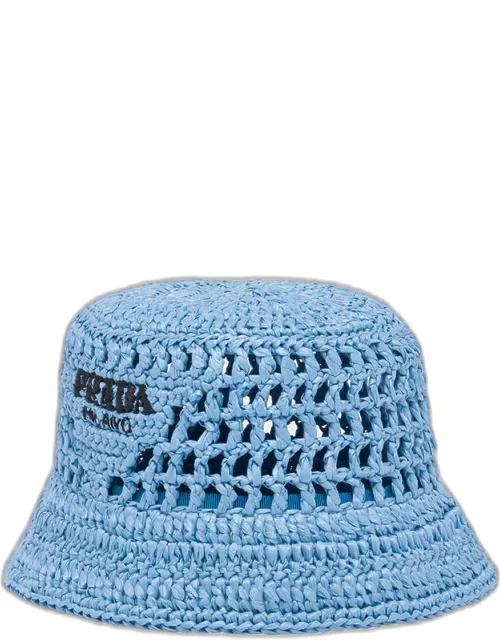 Logo Raffia Bucket Hat