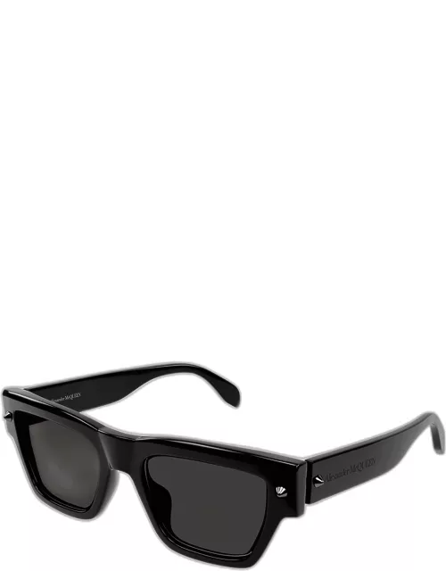 Men's Studded Acetate Rectangle Sunglasse